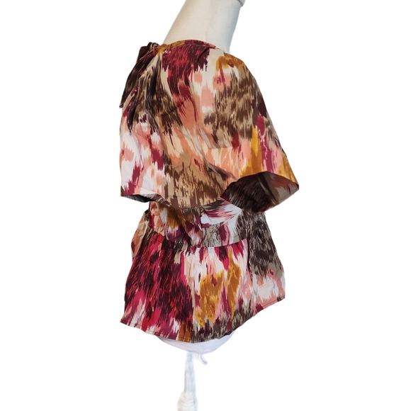 NEW Anthropologie | Love the Label Painterly Open-Back Savannah Burgundy Blouse - Picture 7 of 14